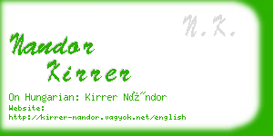 nandor kirrer business card